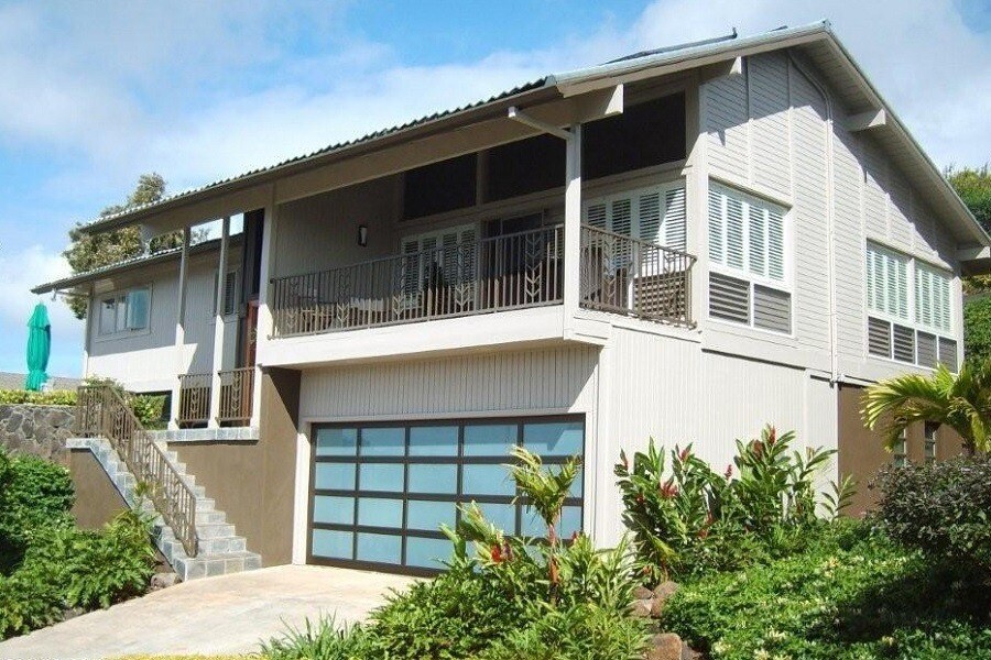 modern glass garage door