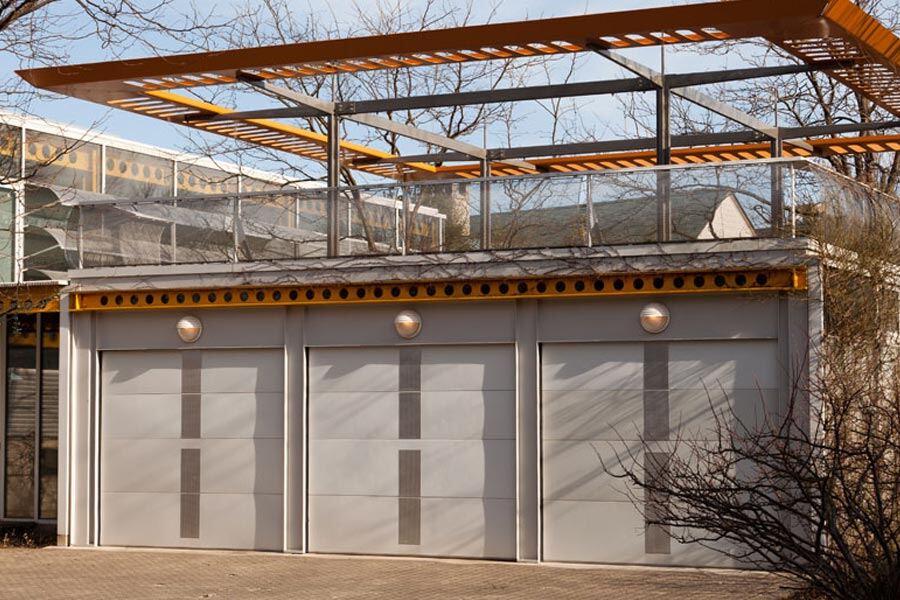 modern industrial garage door