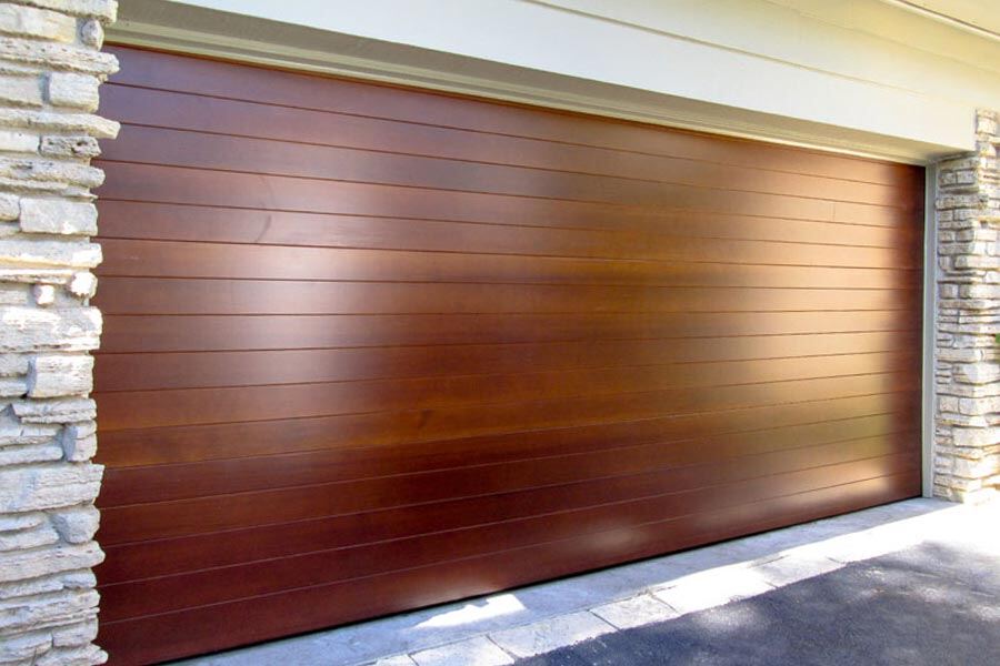 modern wood garage door